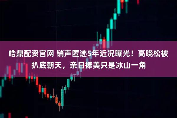 皓鼎配资官网 销声匿迹5年近况曝光！高晓松被扒底朝天，亲日捧美只是冰山一角
